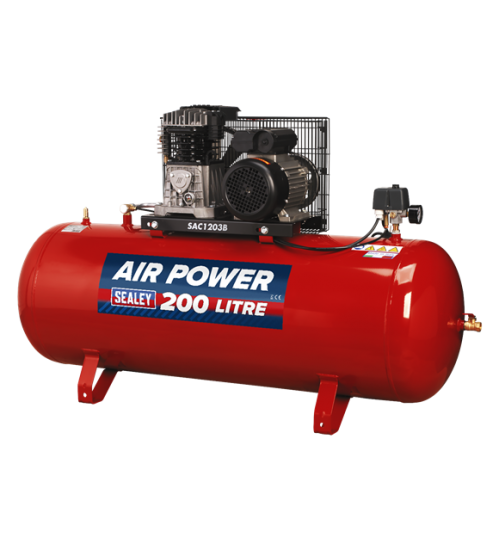 200L Belt Drive Air Compressor 3hp with Cast Cylinders